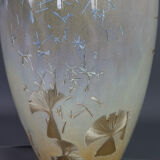 Designer vase ceramic glazed and iridescent vintage 80s