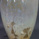 Designer vase ceramic glazed and iridescent vintage 80s