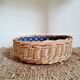 Vintage rattan basket interior liberty fabric