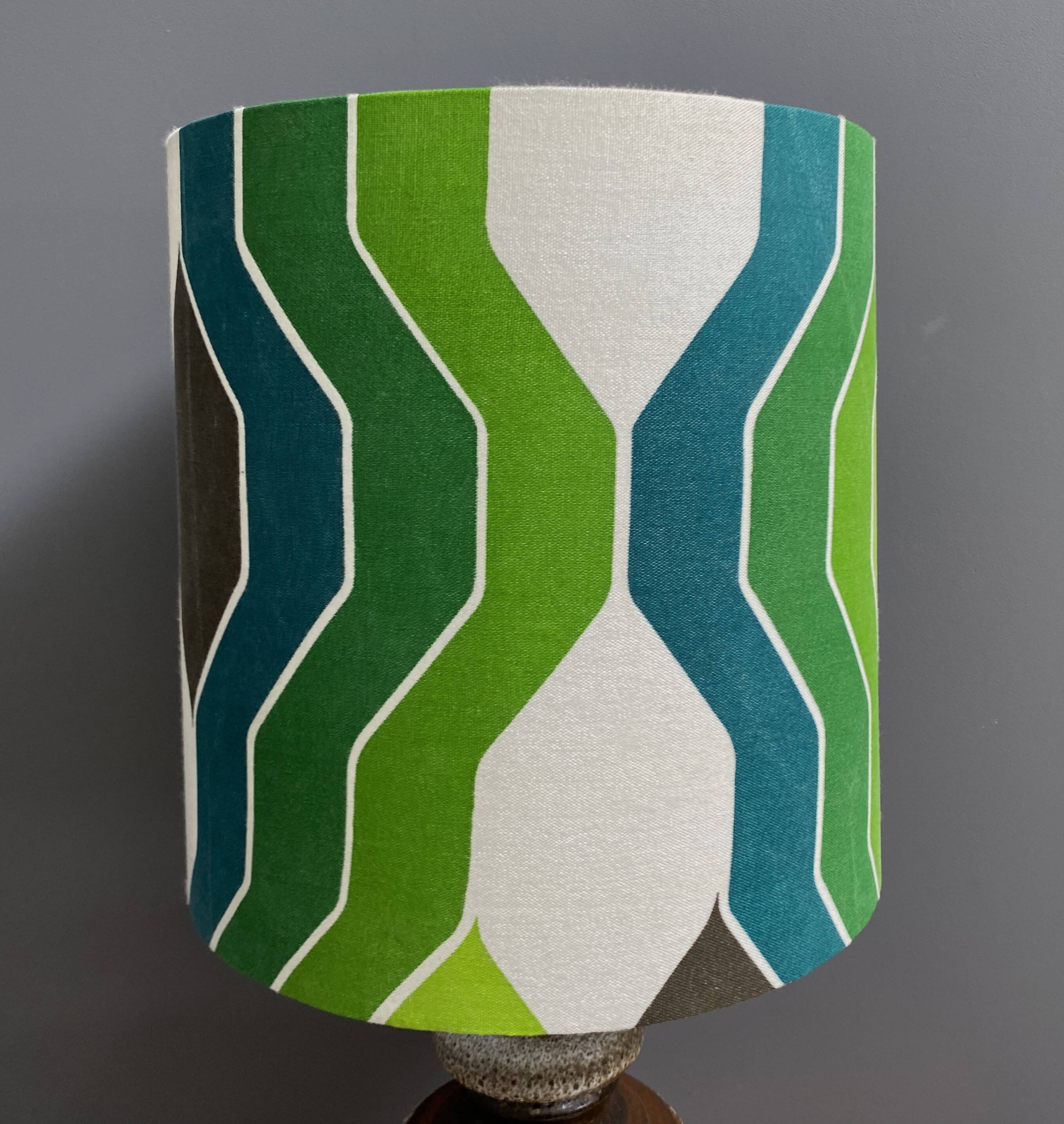 Ceramic table lamp green shade by  Hustadt-leuchten 1970s
