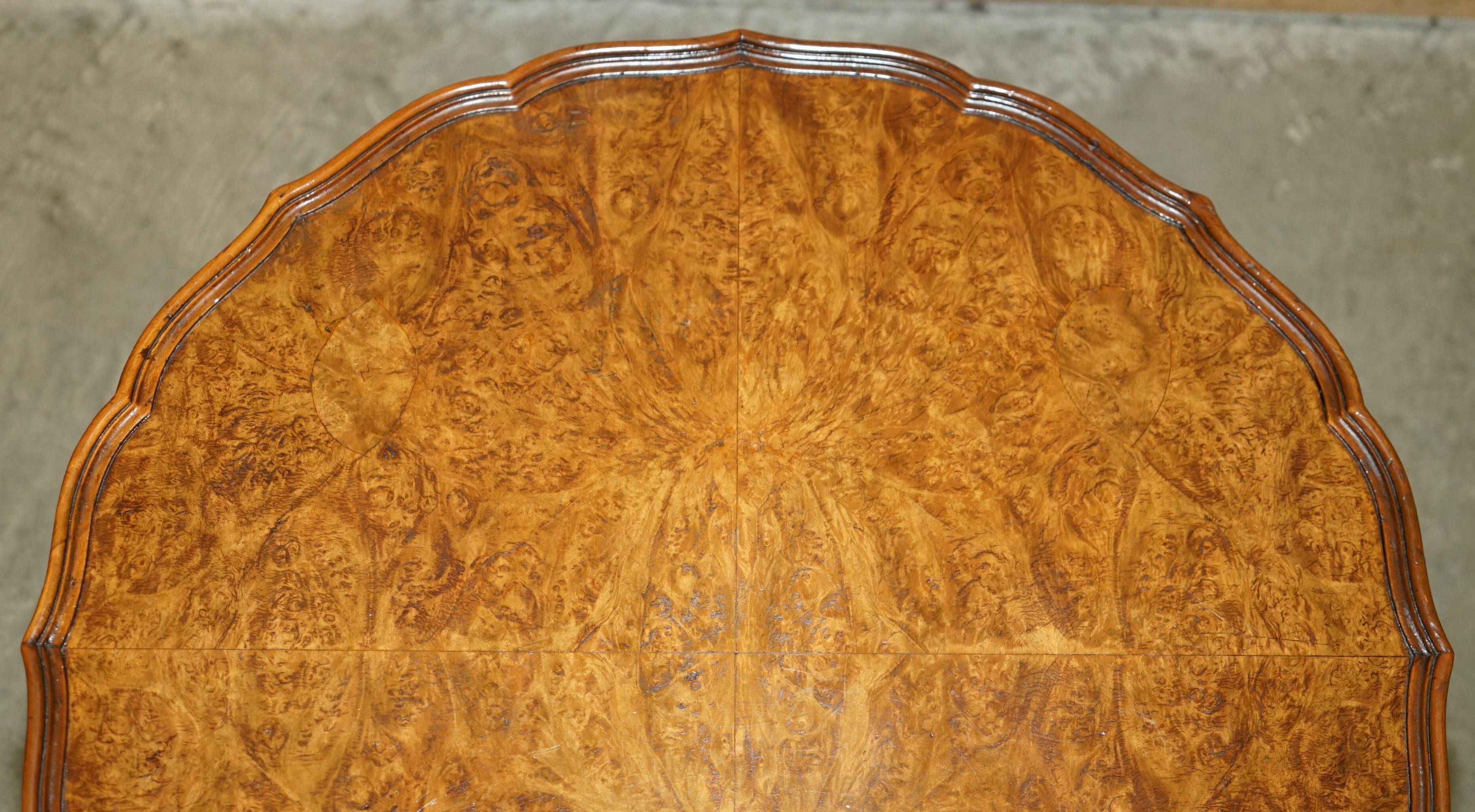 Vintage 1940s Burr Walnut swivel coffee table.