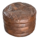 De Sede style pouf in leather patchwork, 1970s design