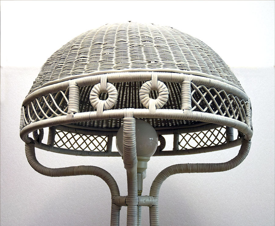 Italian mid-century rattan floor lamp, 1950s