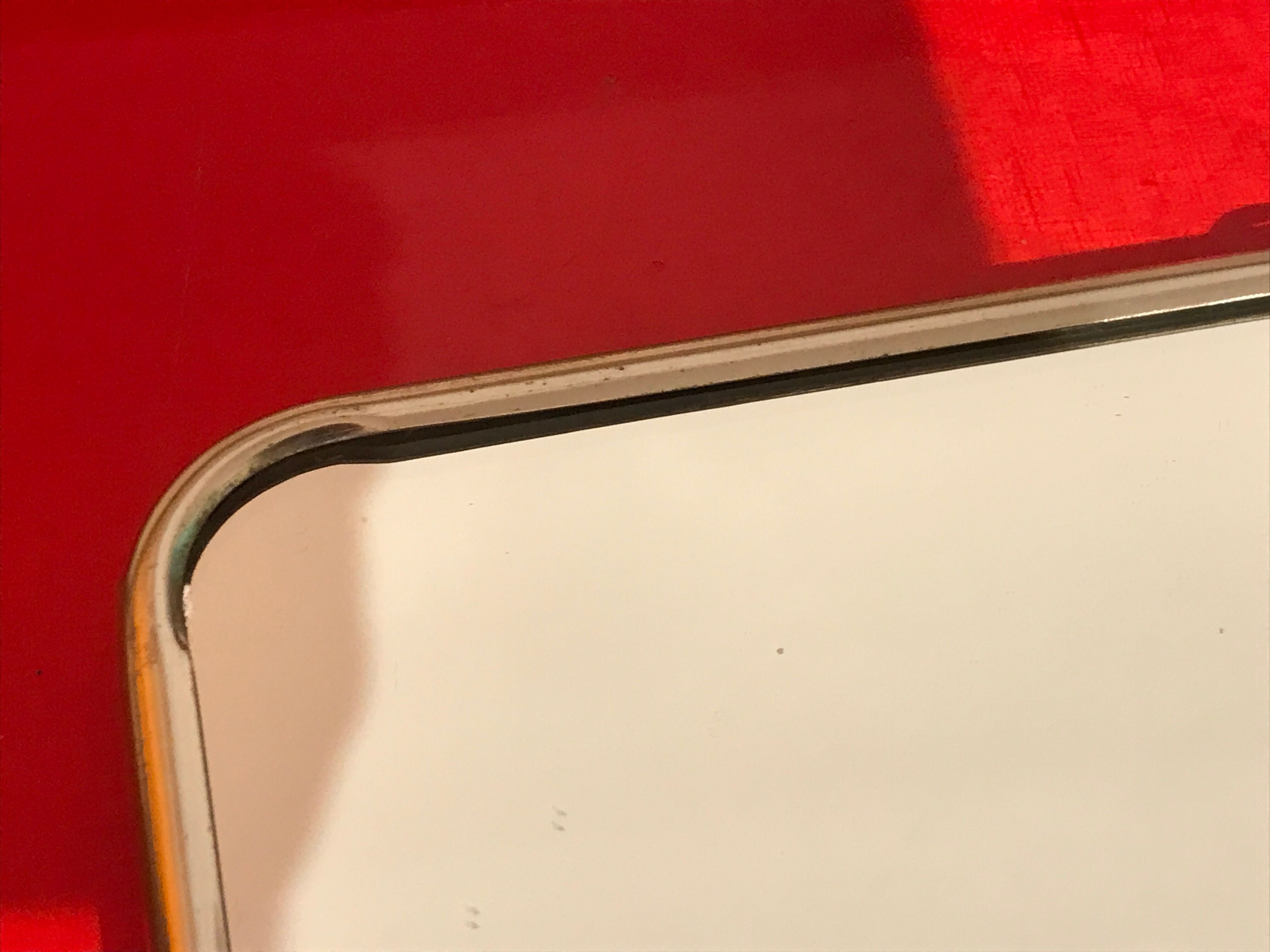 Barber mirror 30 x 24 chrome with vintage chain 1960 60