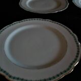 Series of six porcelain plates from Paris old Paris green décor XIXth