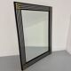Large vintage mirror from the 1970s, DEKNUDT design, geometric wood decor