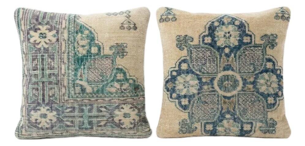 Set of 2 vintage Turkish cushion covers 51x51 cm