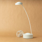 Desk table lamp vintage design 1980 reclining remote arm white