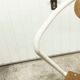 Atypical chair of the 70s metal and wood