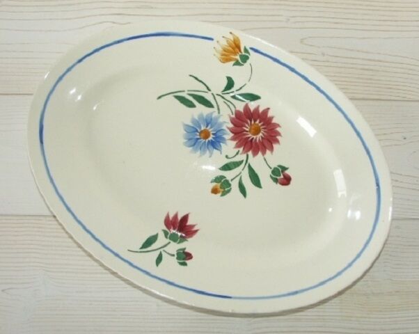 Old oval dish Lunéville Art Nouveau