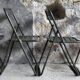 Set of 4 folding military chairs stamped Verhaeghe