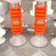 Paire de lampadaires vintage en verre de Murano orange italien de style Space-Age