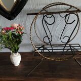 Ancien gueridon table d'appoint vintage en fer forge