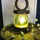 Lampe à poser type lanterne boule de pêcheur verte