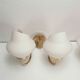 Pair of 60s brass and opaline sconces