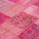 Handwoven oriental overdyed 205 cm x 300 cm pink patchwork carpet