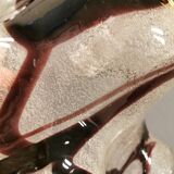 Immense lampe suspendue en verre suédoise, de la verrerie d'Örrefors avec un dessus en laiton.