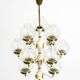 Large 1960s brass and glass tulip ceiling lamp by Hans Agne Jakobsson
