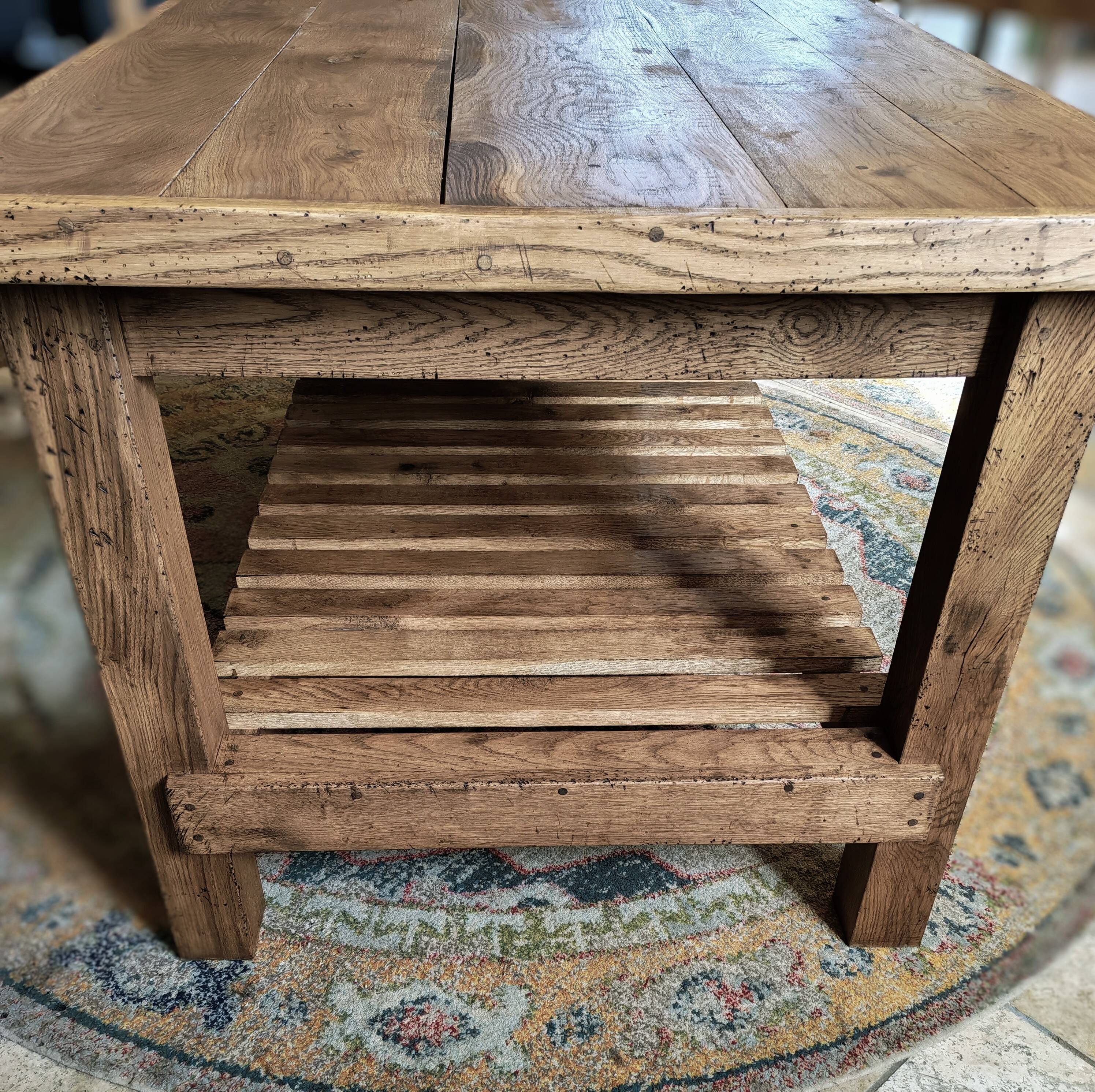 XXL solid oak kitchen island/worktop 180 x 105