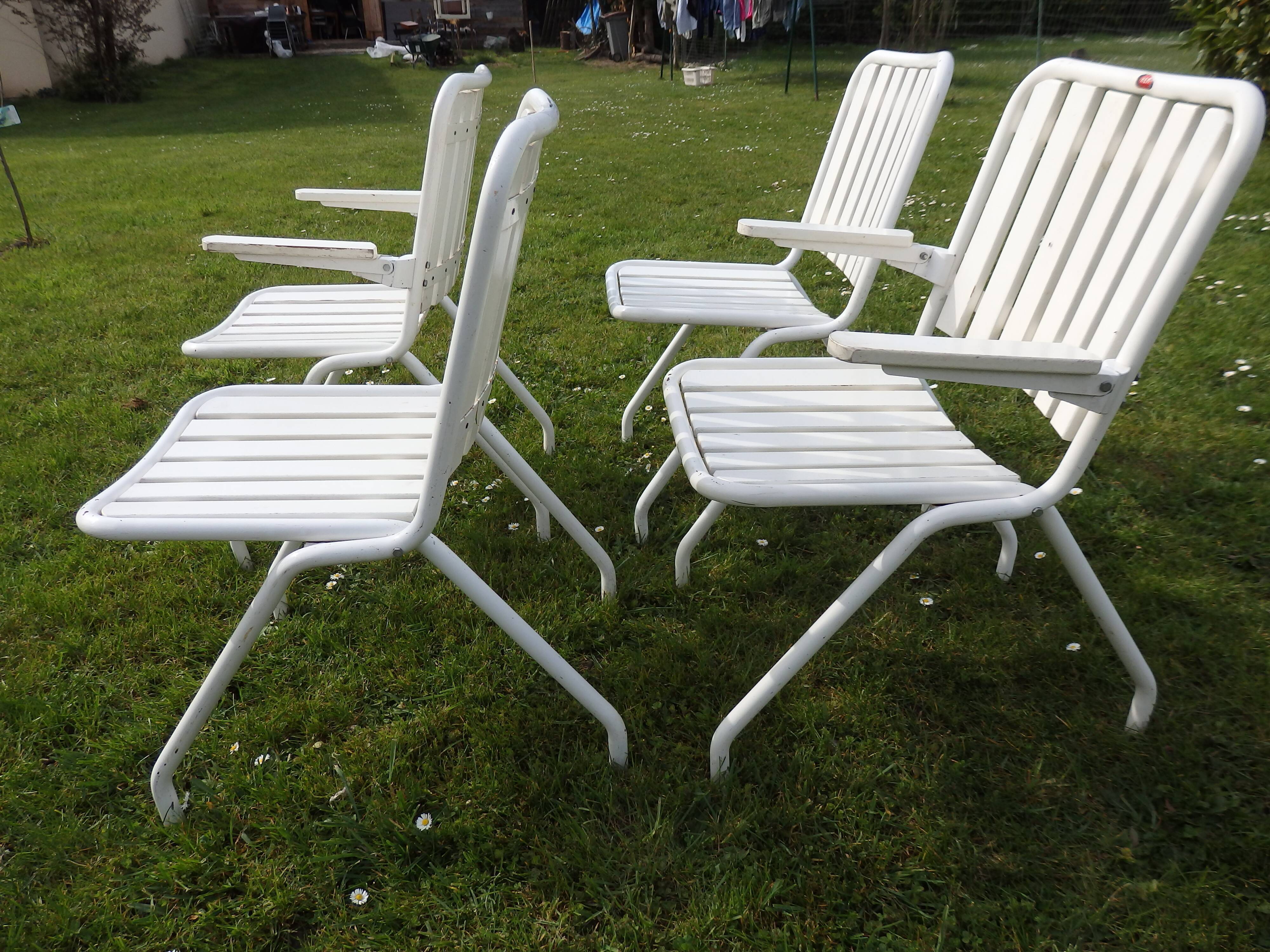 Vintage garden chairs and armchairs H.E.M year 50/60
