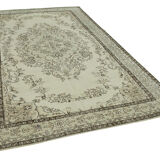 Oriental handmade vintage 1970s beige carpet 191 cm x 309 cm