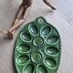 Green egg barbotine dish 25x17