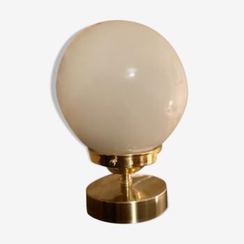 Opaline brass table lamp