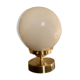 Opaline brass table lamp