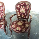 Ensemble de 4 fauteuils Louis Philippe, acajou blond, XIX°