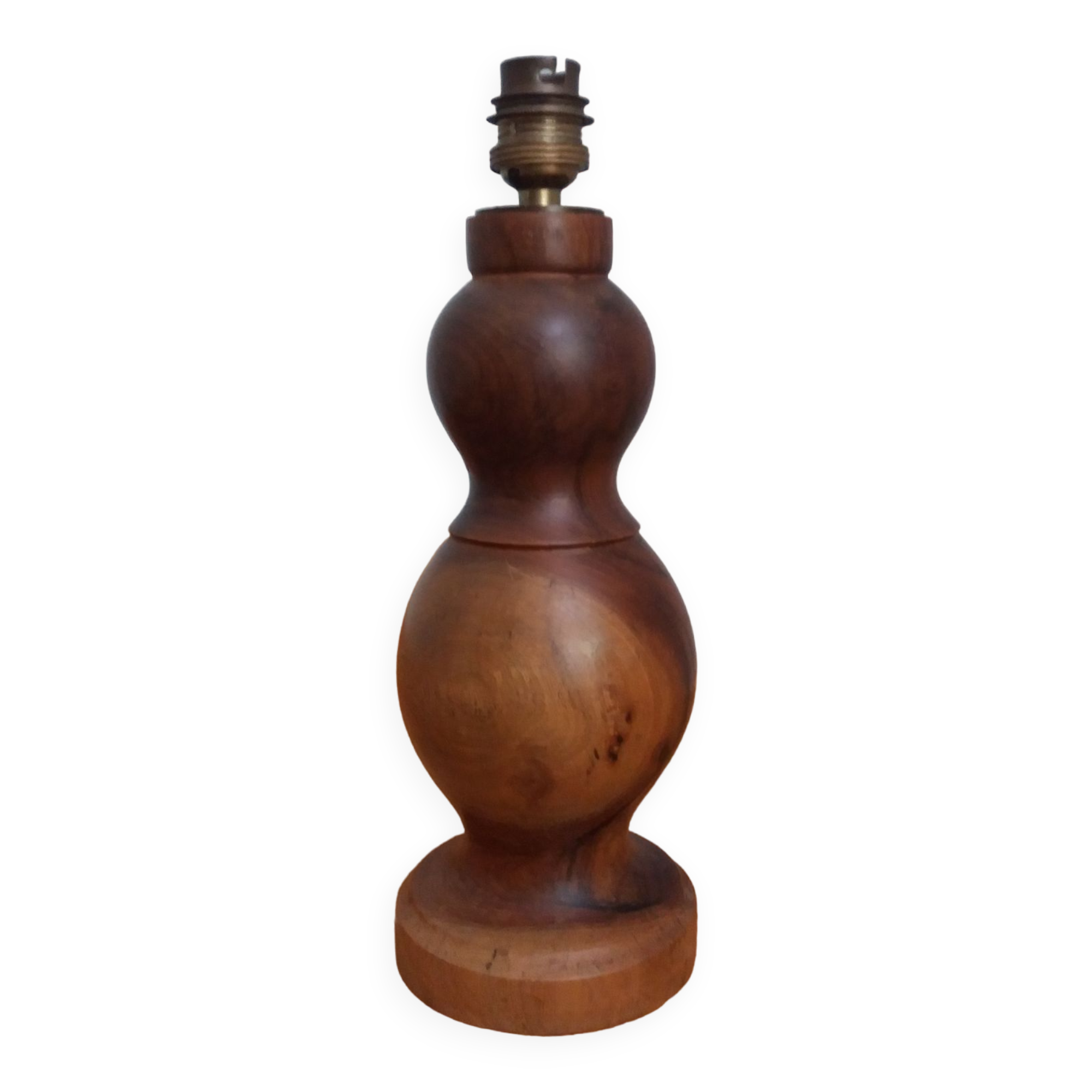 Handmade turned wooden foot lamp