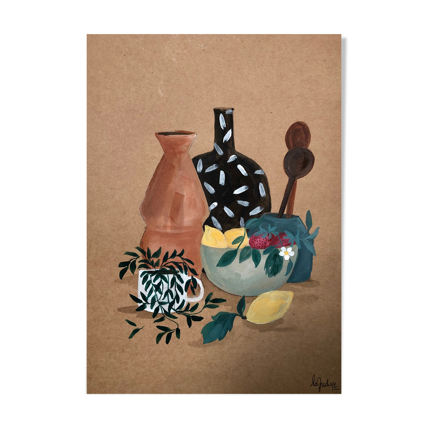 Painting A4 Ceramics and fruits