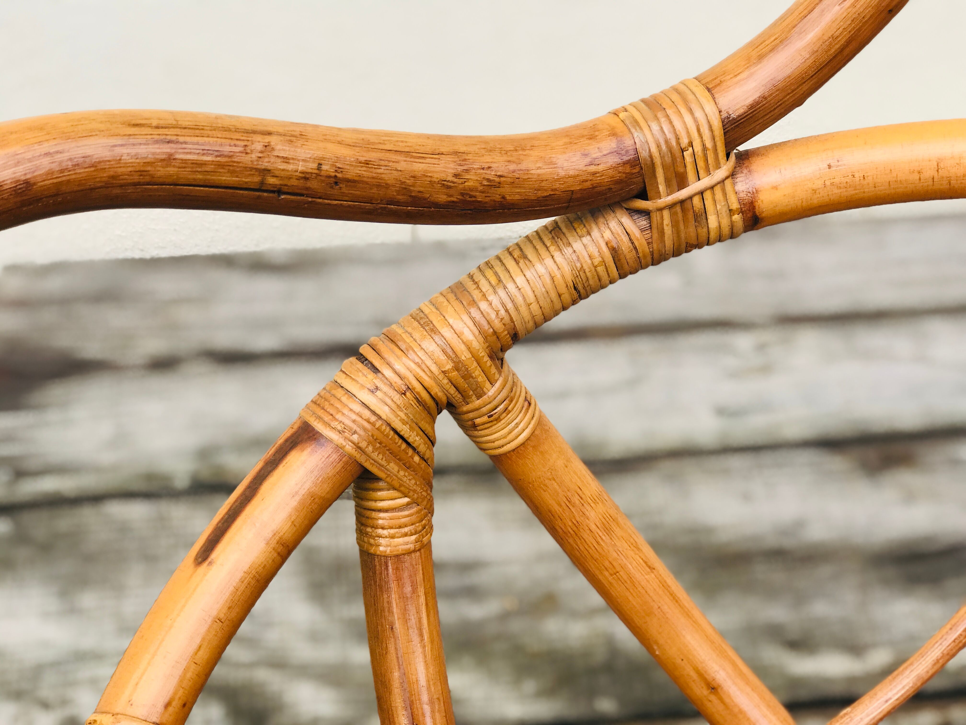 Pair of bamboo armchairs