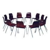 Mid-Century Design Stacking Chairs by Elmar Flötotto for Pagholz, Germany, 1960s, Set of 12