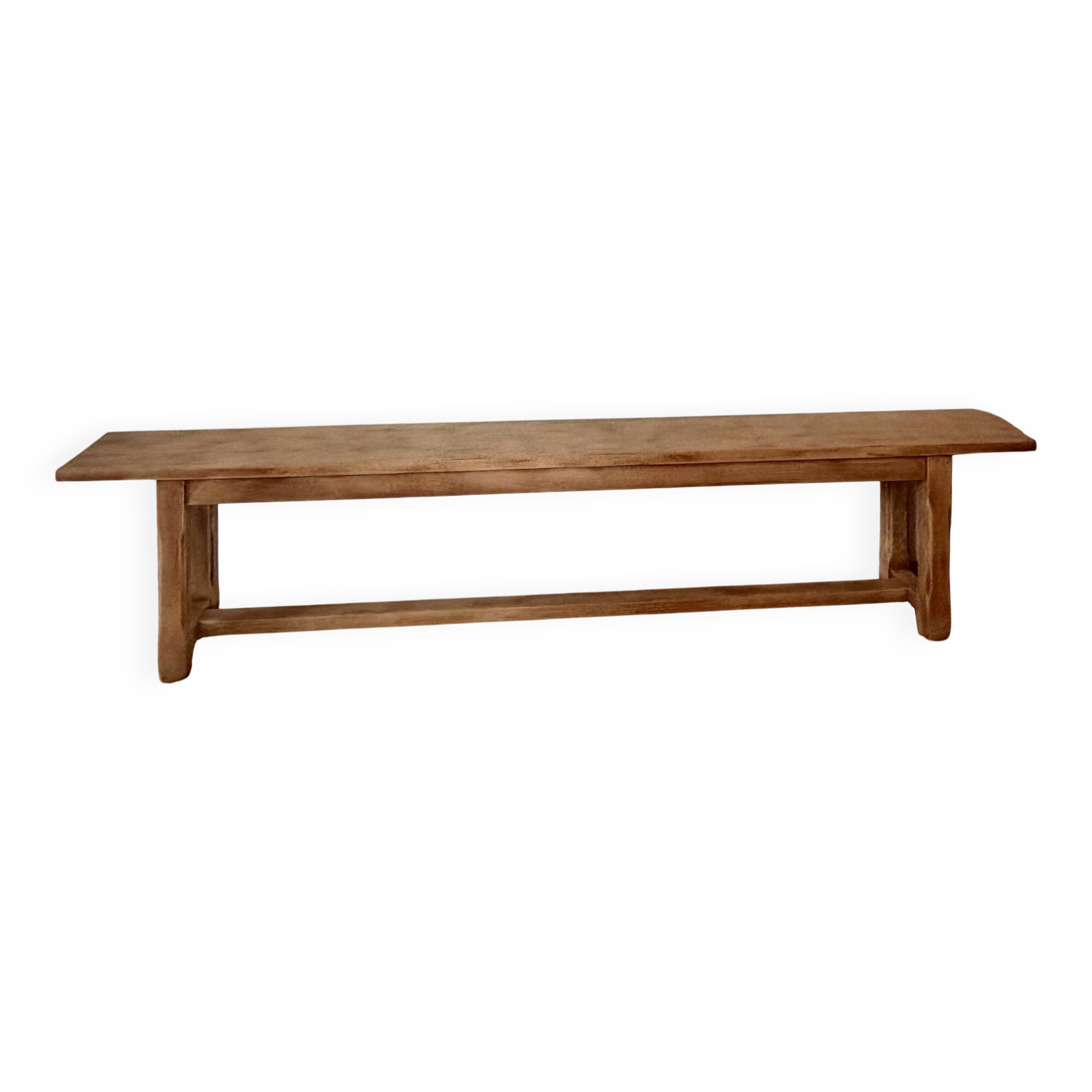 Old farmhouse bench in raw solid oak - 2.2m