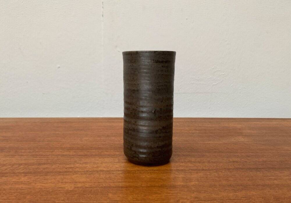 Vase de poterie de studio brutaliste allemand du milieu du siècle de Petra Töpferei, années 1960
