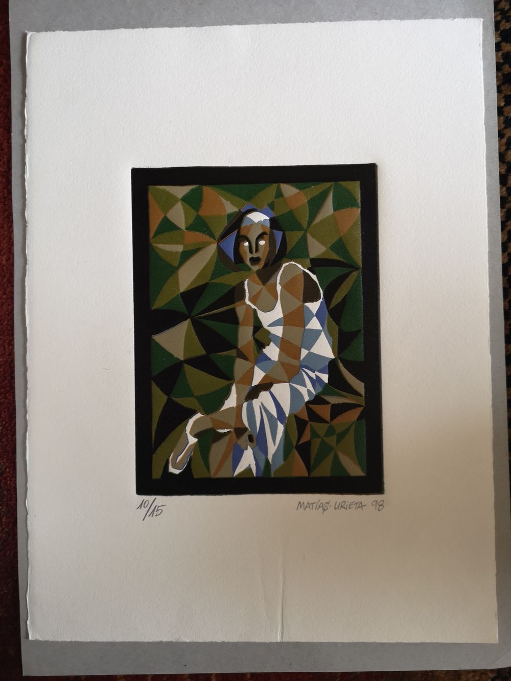 Lithograph by Matias Urieta - 'Mujer Exotica' - numbered 10/15 - 1998