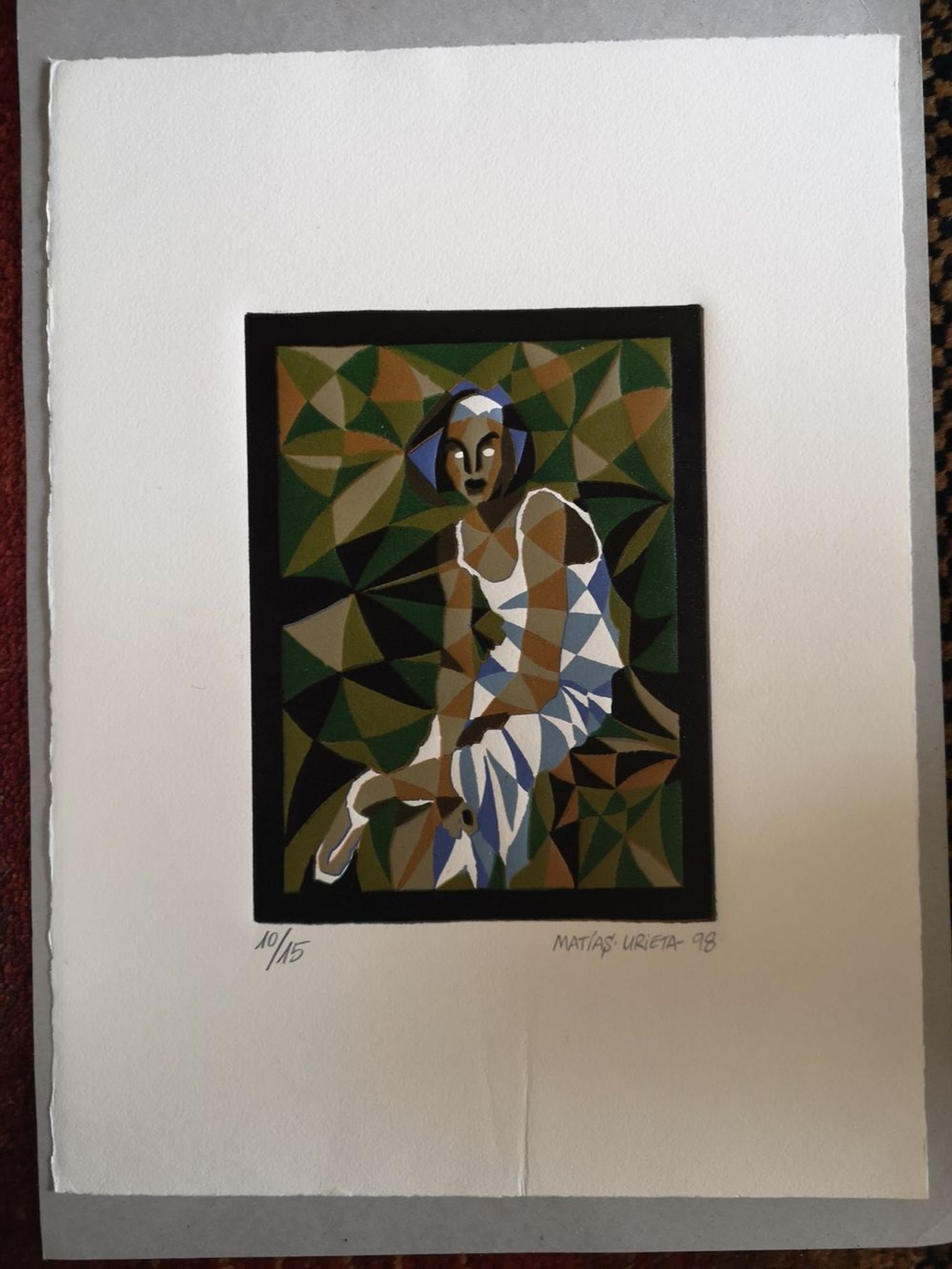 Lithograph by Matias Urieta - 'Mujer Exotica' - numbered 10/15 - 1998