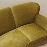 Green velour sofa, Danish design, 1960s, production: Denmark