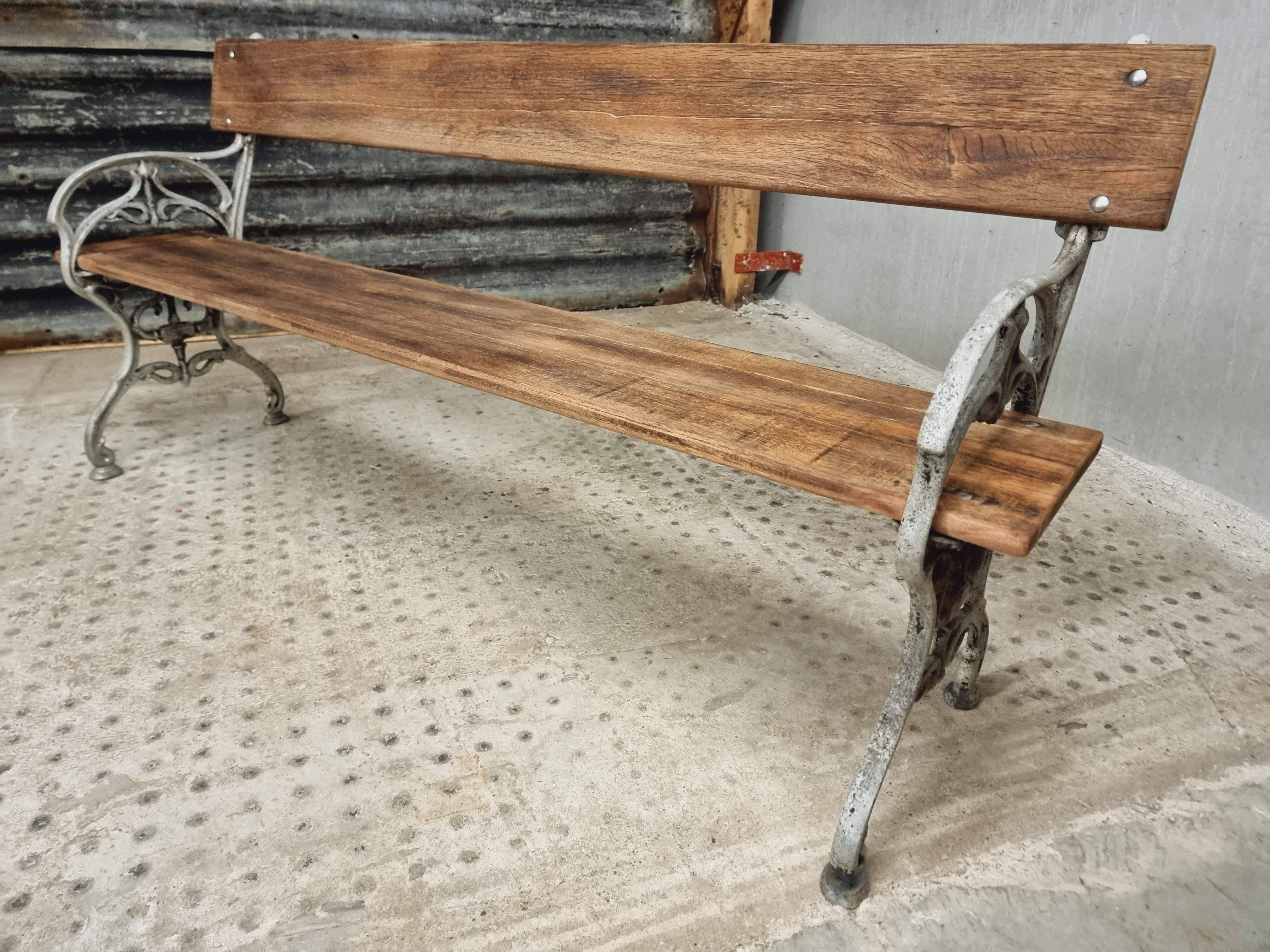 Old garden bench, park bench cast iron with hardwood 170 cm