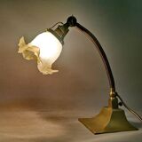 Art deco 1930s general electric brass goose neck table lamp