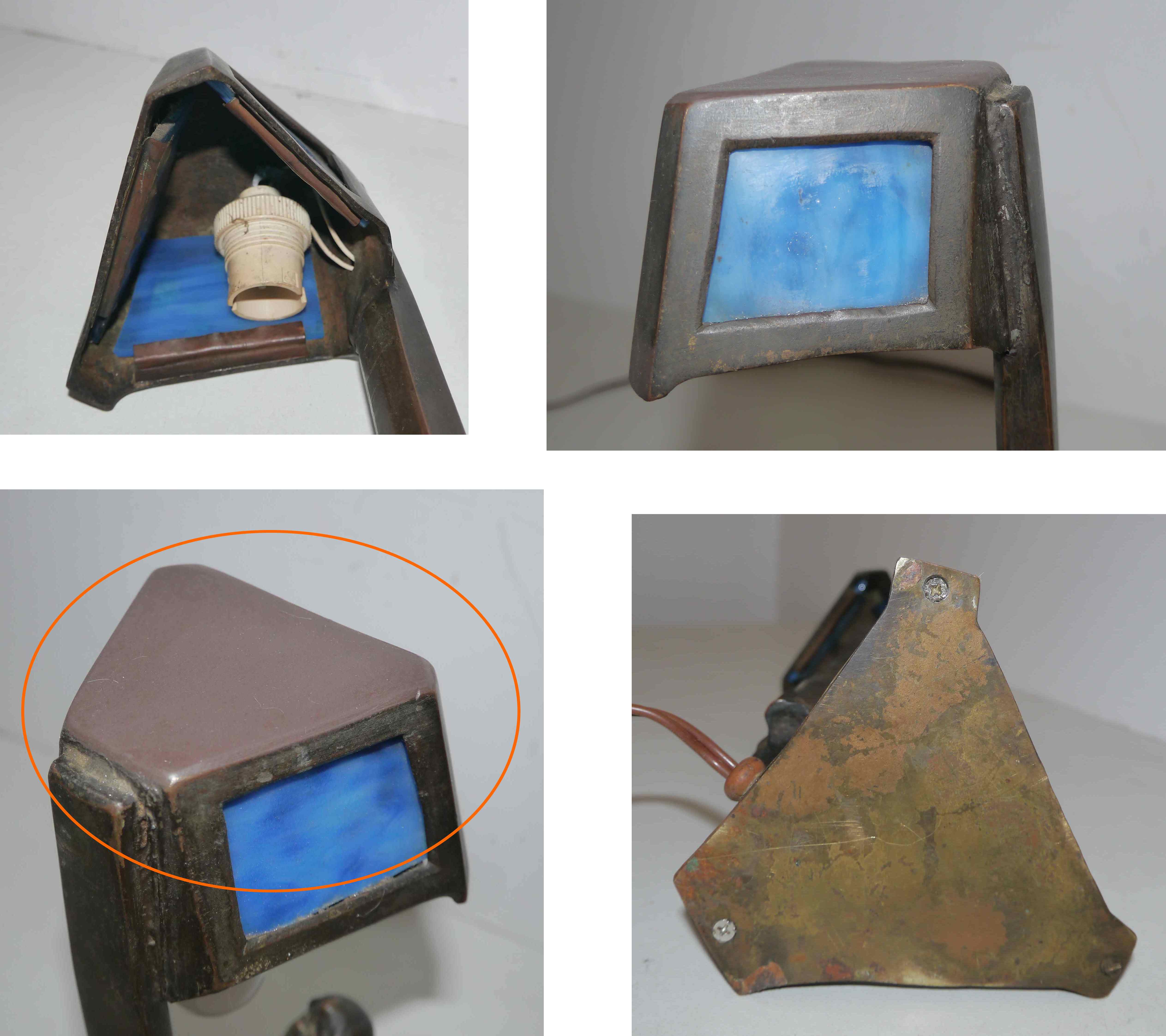 Old art deco bronze lamp