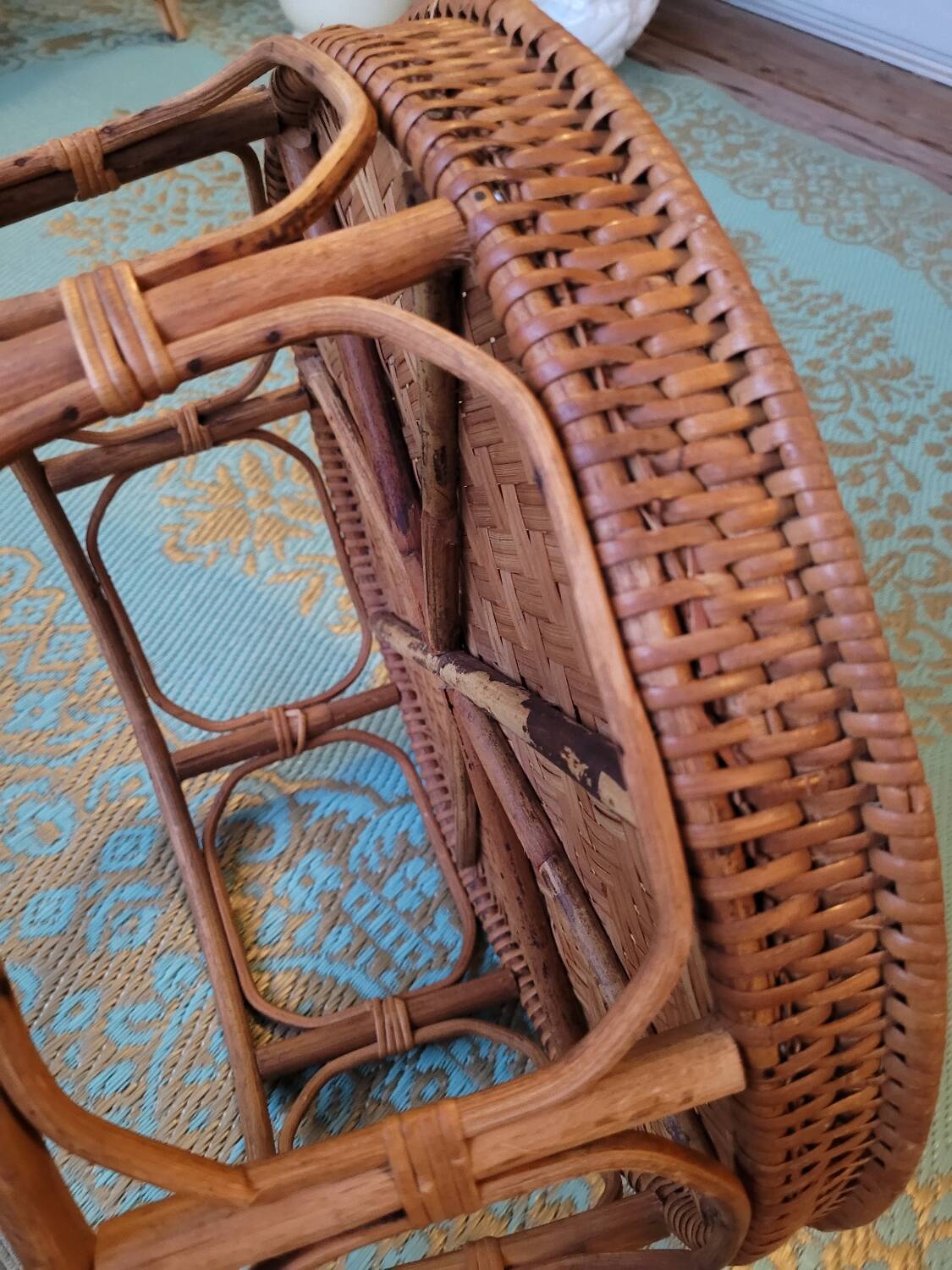 Vintage rattan tray