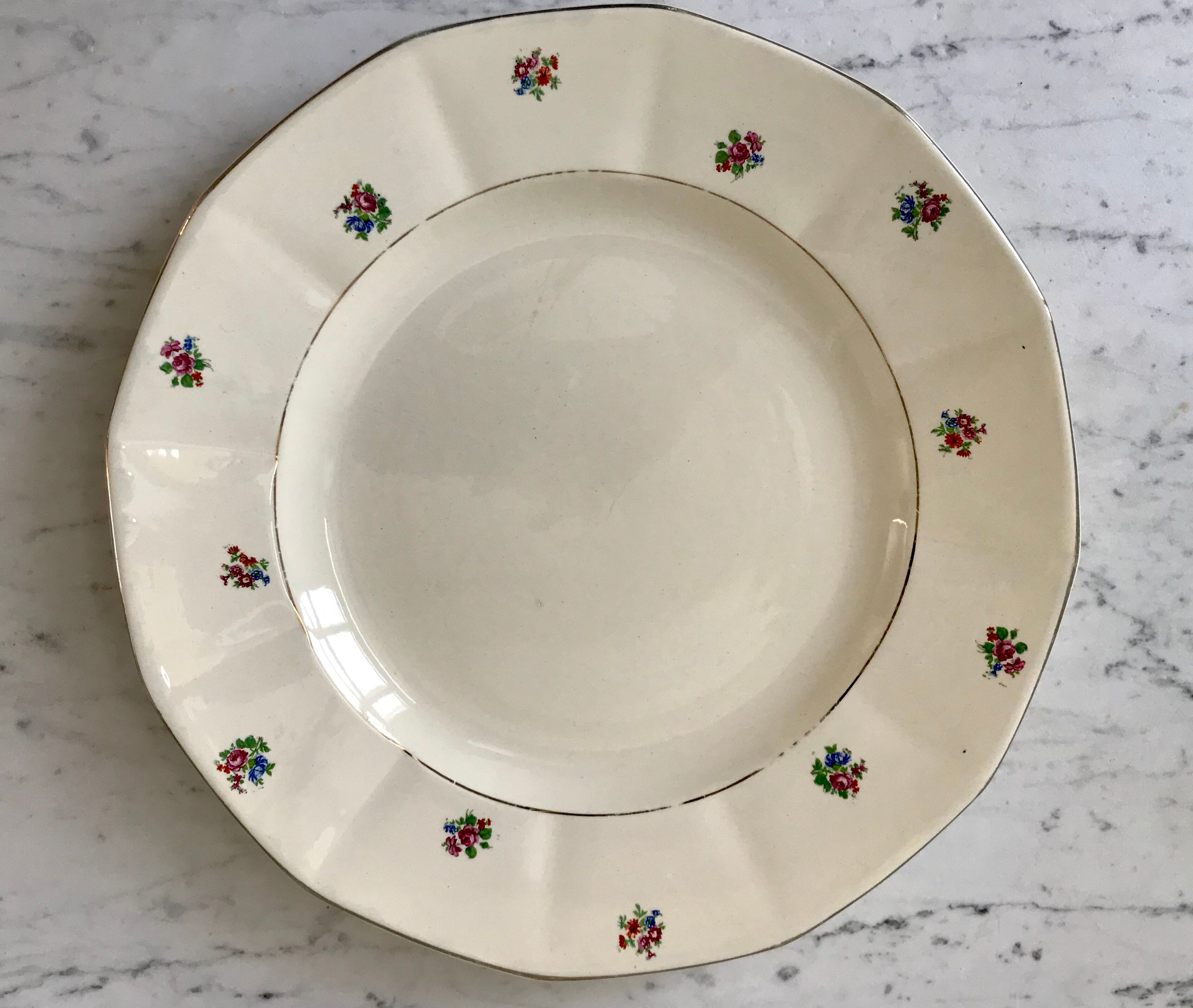 Round dish Digoin Sarreguemines years 40-50