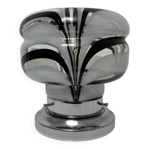 lampe en métal chromé - verre 1970