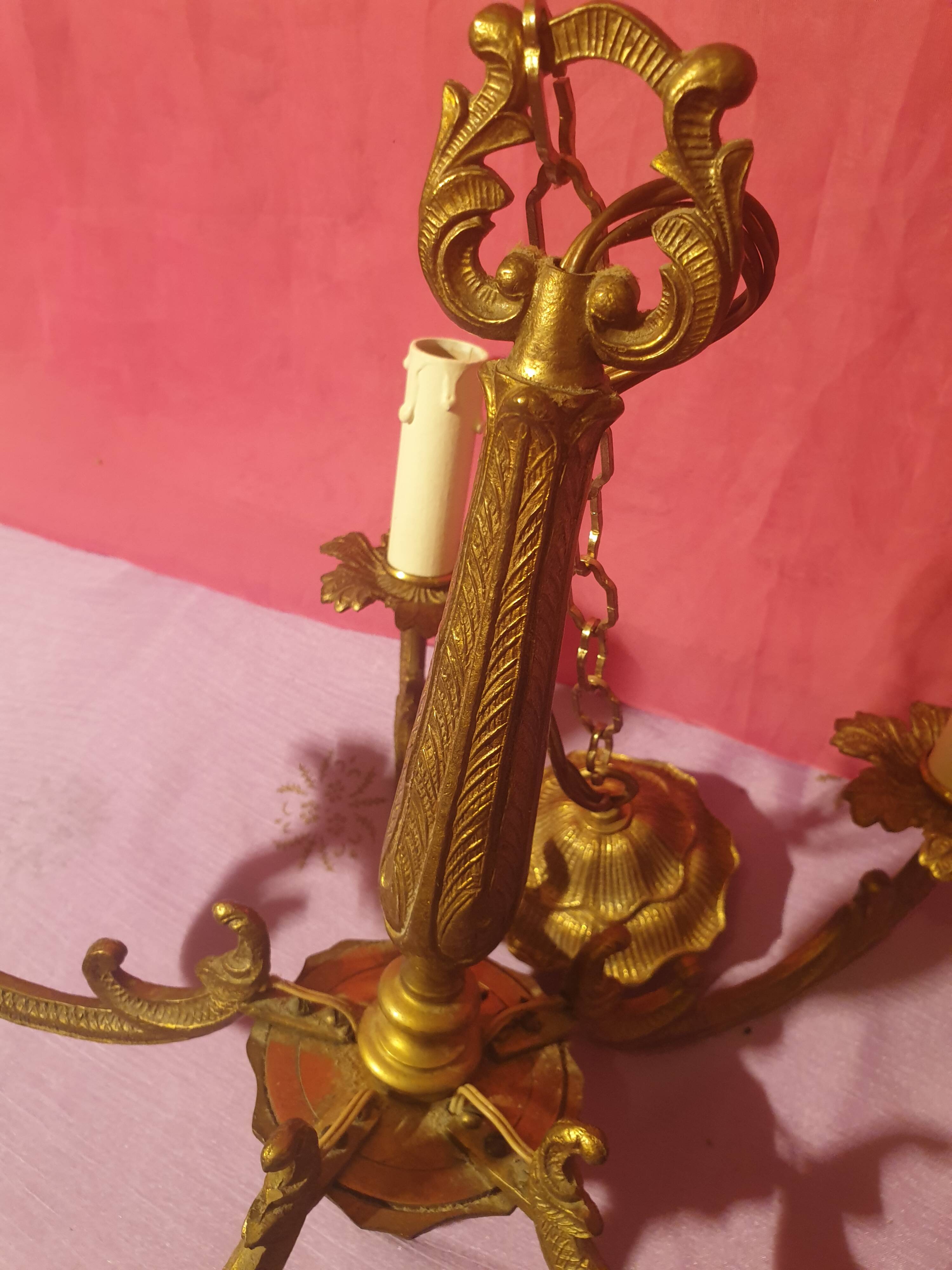 Louis XV style 5-light bronze chandelier