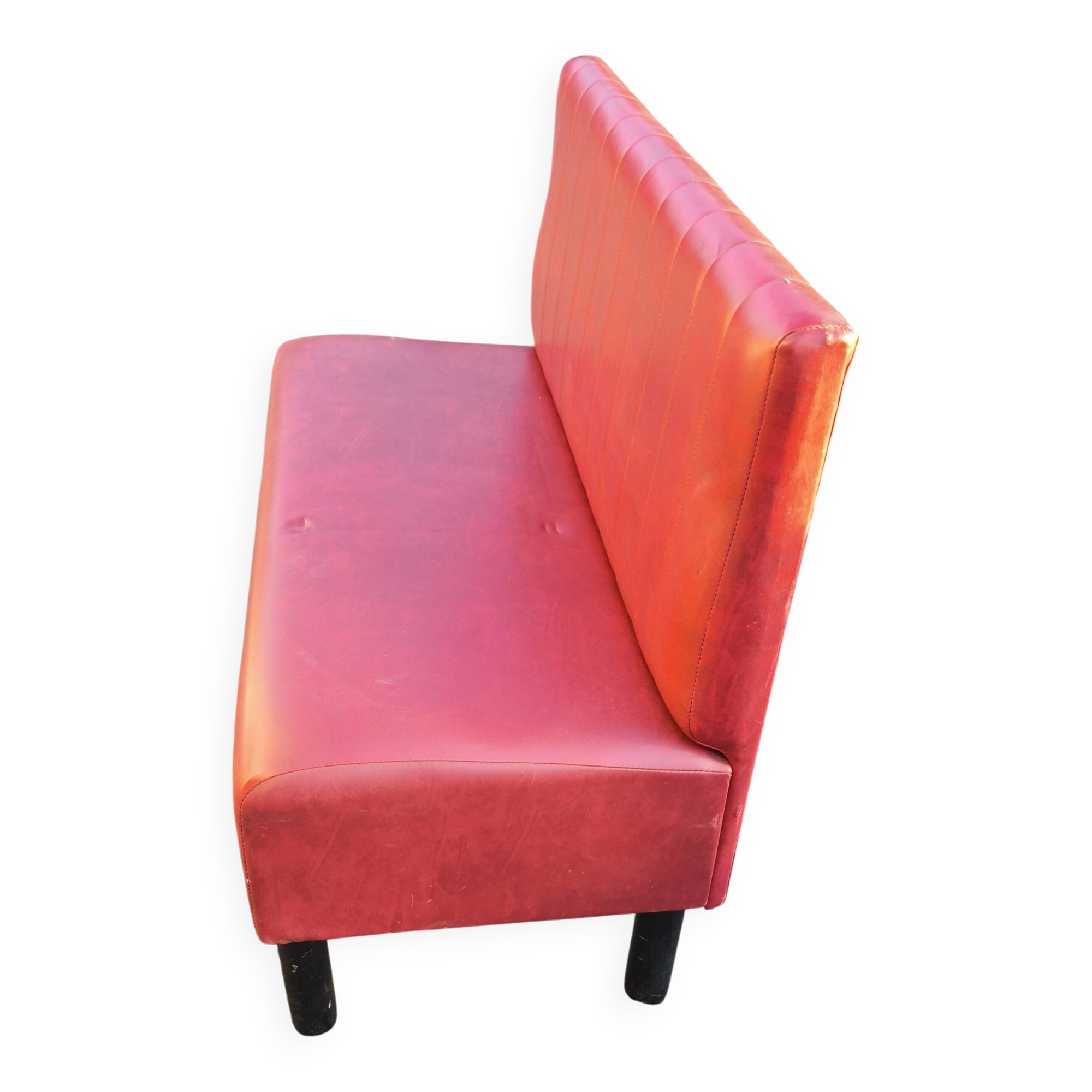 Vintage red bistro bench