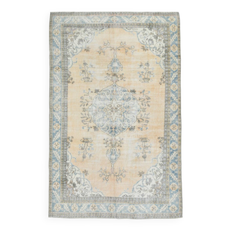 Tapis vintage orange pâle et bleu
