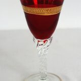 6 multicolored aperitif glasses with twisted legs