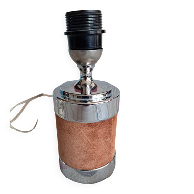 Lampe vintage en métal argenté