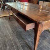 Table de ferme XIX 19ème avec 2 tiroirs 208 long 100 large 75 haut